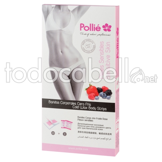 SET DI 20 STRISCE CERA CORPO FRUTTI ROSSI