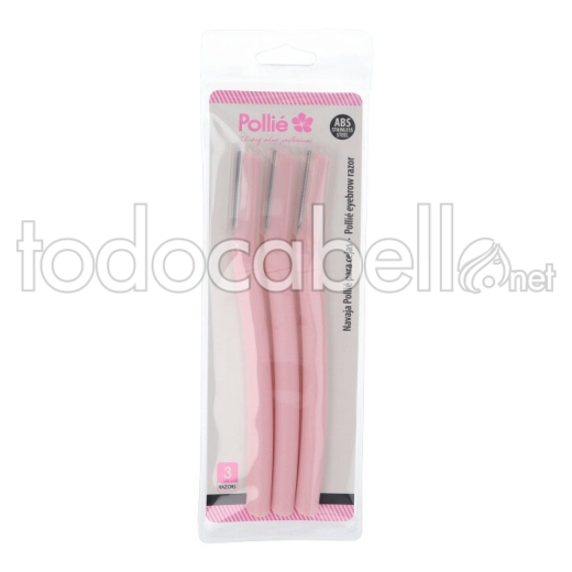 Eurostil 3 navajas Pollié para cejas 15cm