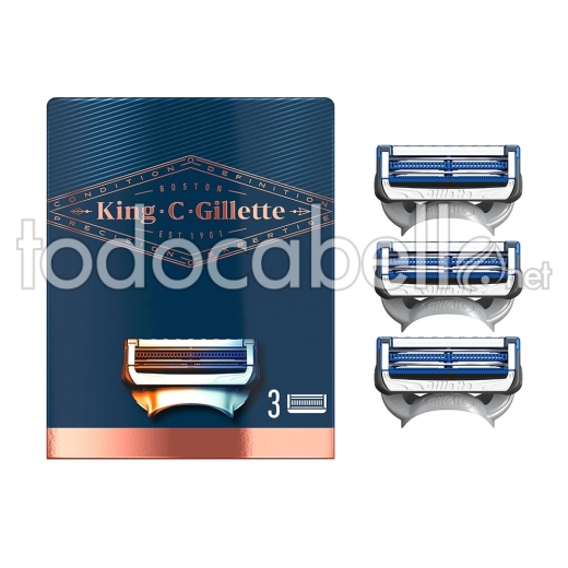 Gillette Gillette King Neck Razor Blades X 3 Cartridges