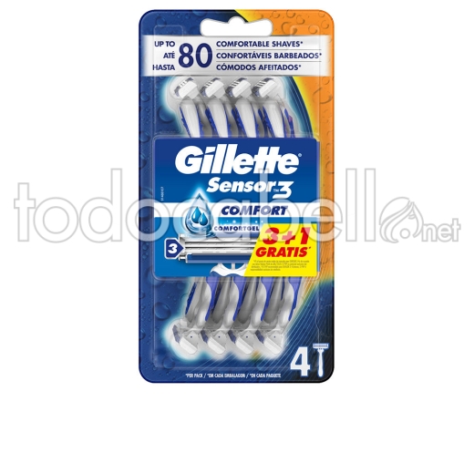 Gillette Sensor3 Comfort Cuchilla Afeitar Desechable 4 U