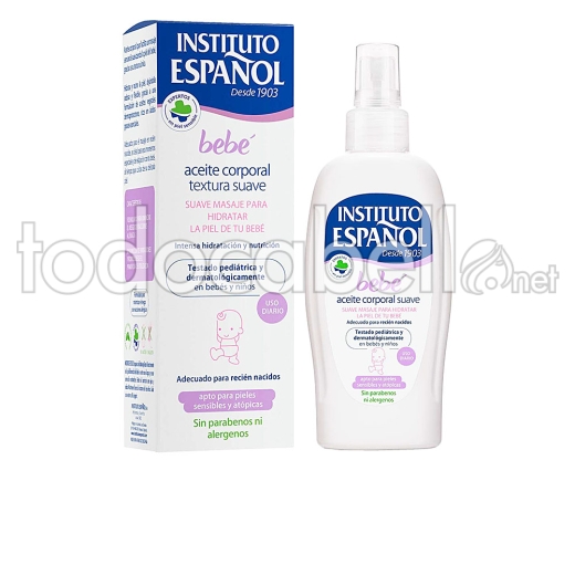 Instituto Español Bebe Aceite Corporal Suave Vaporizador 150  Ml