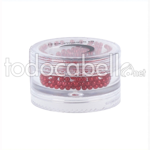 Sabrina Art Decorativo Tarro Perlas Rojas Plastico (746)