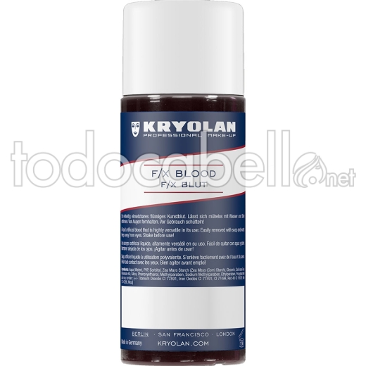 Sangue Dark 100ml Kryolan Liquido.  caratterizzazione trucco