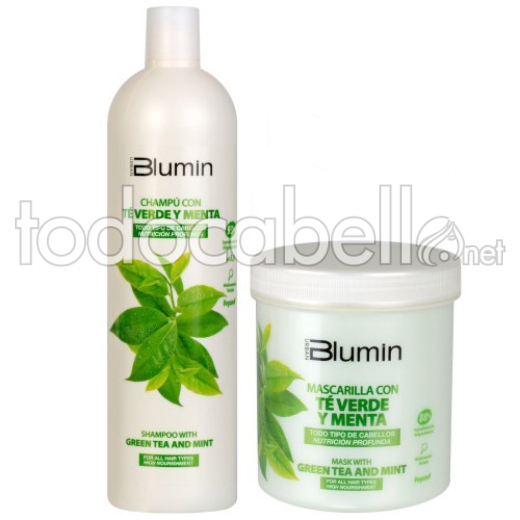 Blumin champu y mascarilla Té verde y menta