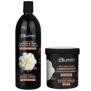 Blumin Pack XXL Champú 1000ml + Mascarilla Carbón Activo 700ml y Extracto de Camelia Blumin